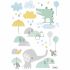 Stickers A3 crocodile et éléphant Smile, it's raining by Dawn Machell (29,7 x 42 cm) - Lilipinso