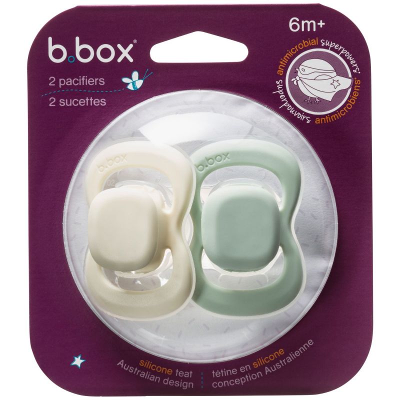 Lot de 2 sucettes symétriques en silicone Sage-Vanilla (6 mois et +) B.Box Packaging 9