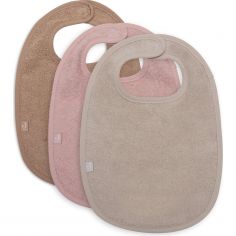 Lot de 3 bavoirs en éponge Wild Rose-Nougat-Biscuit - Jollein
