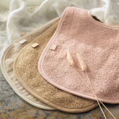 Lot de 3 bavoirs en éponge Wild Rose-Nougat-Biscuit