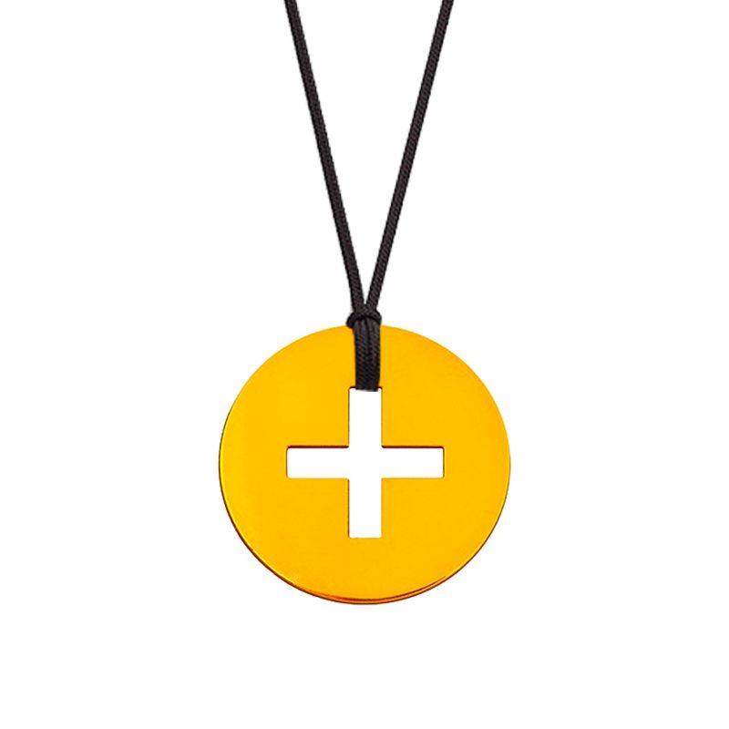 Collier cordon mini bijou croix grecque (or jaune 18 carats) Maison La Couronne