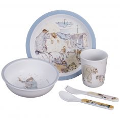 Coffret repas Ernest et Célestine bleu (5 pièces) - Petit Jour Paris