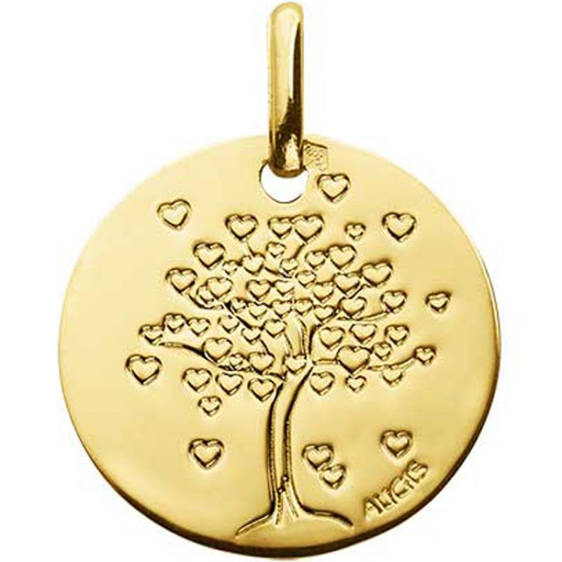 Médaille Arbre aux cœurs personnalisable (or jaune 18 carats) Maison Augis