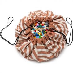 Sac à jouets 2 en 1 Print Stripes Brown - Play&Go