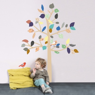 Petit sticker mural Big Tree arbre à motifs  par Mimi'lou
