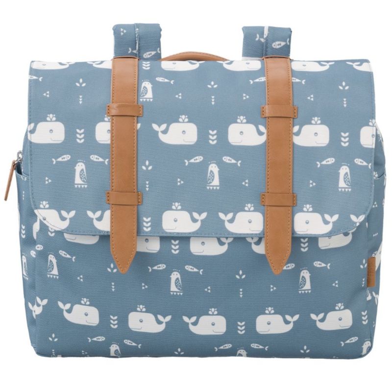 Cartable A4 maternelle Baleine bleue Fresk