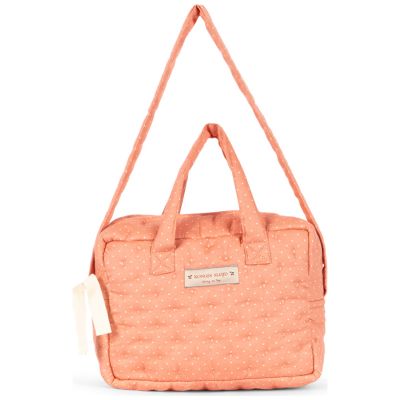 Sac à langer pour poupée Rose à pois Konges Sløjd