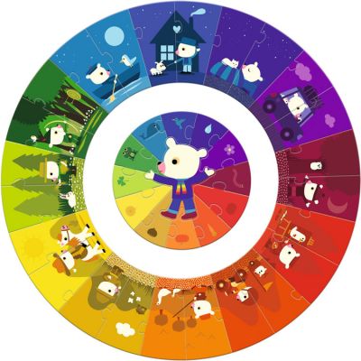 Puzzle rond Les couleurs (24 pièces)