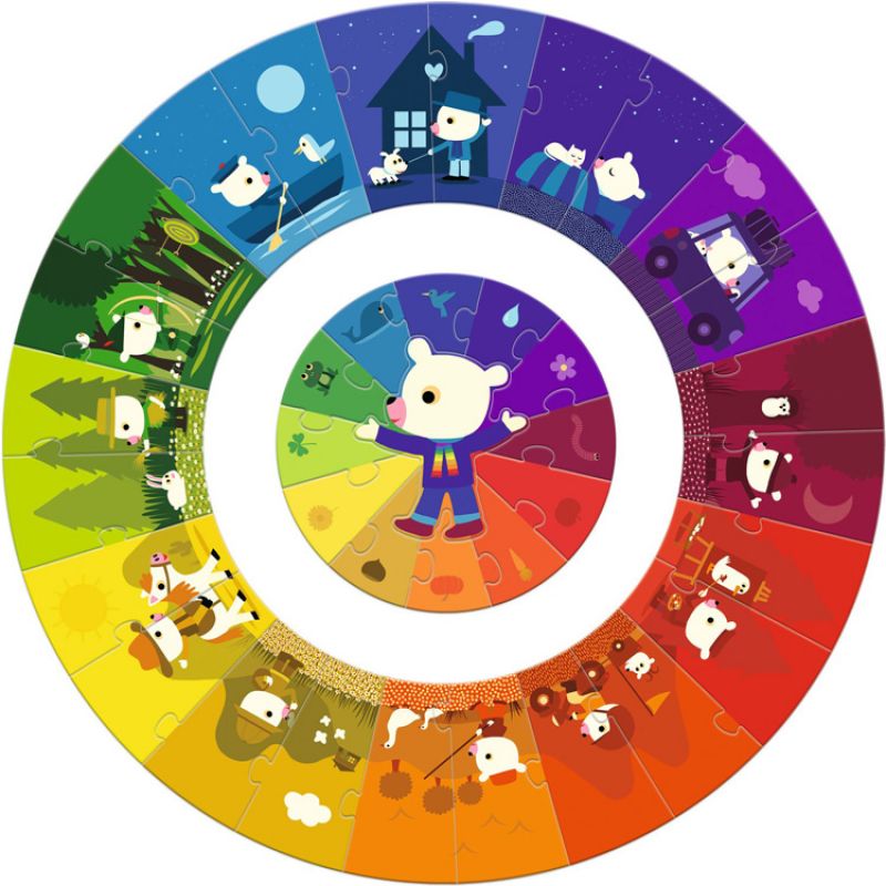 Puzzle rond Les couleurs (24 pièces) Djeco