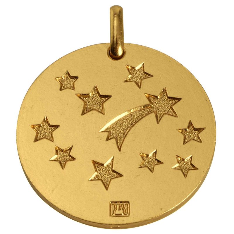 Grosse médaille de berceau réversible Petit Prince ''l'Essentiel est invisible'' (bronze doré) Monnaie de Paris