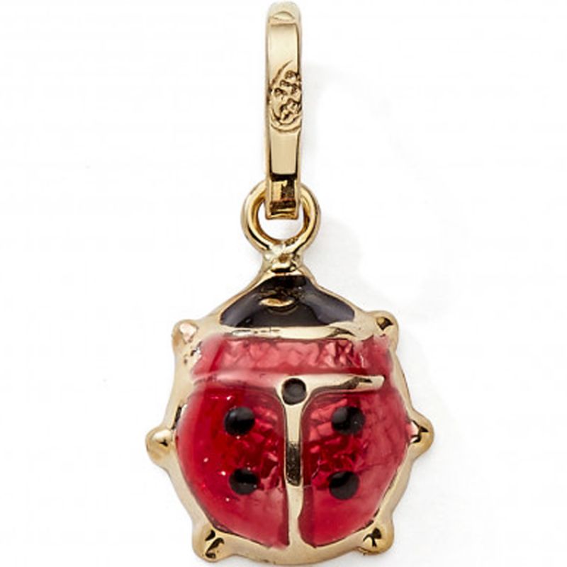 Pendentif Coccinelle laqué (or jaune 750°) Baby bijoux