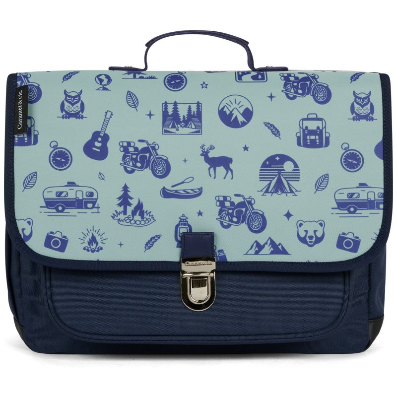 Cartable A4 primaire Blue Wild Trip Caramel & Cie Produit 1
