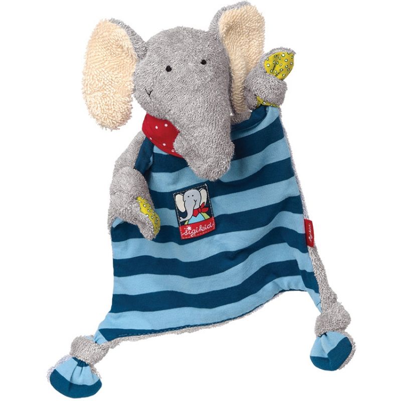 Doudou plat éléphant Lolo Lombardo (26 cm) Sigikid