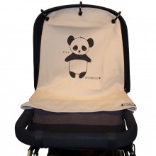 Protection pour poussette Baby Peace coton bio Panda gris  par Kurtis