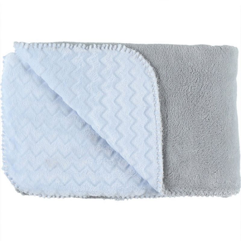 Couverture bicolore Groloudoux Mix & Match bleu clair et grise (100 x 140 cm) Noukie's