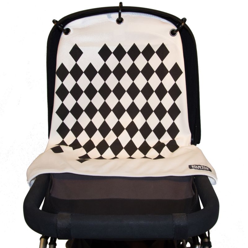 Protection pour poussette Baby Peace coton bio Harlequin noir et blanc Kurtis