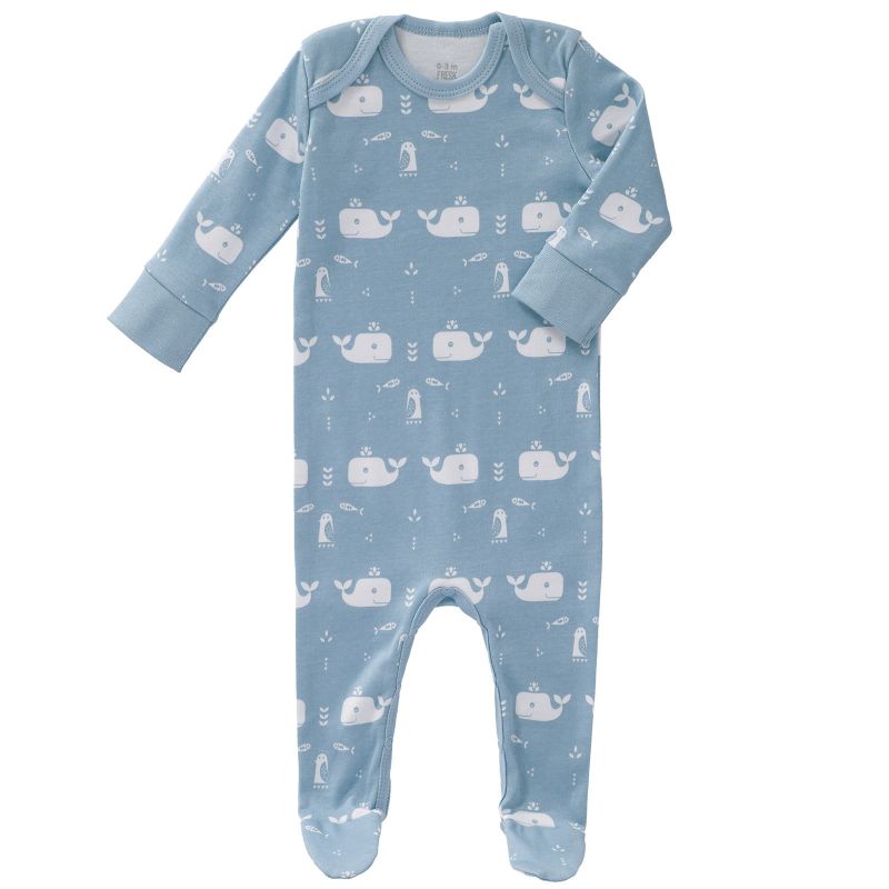 Pyjama léger Baleine bleu (0-3 mois : 50 à 60 cm) Fresk