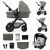 Variation Gris, noir du produit Poussette trio Moov 2 Air Moonlight Grey de la marque Kinderkraft