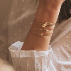 Jonc Madeleine en plaqué or jaune (personnalisable)