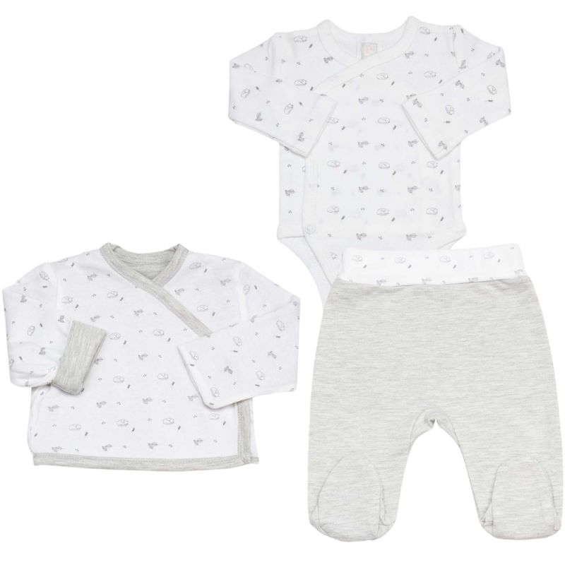 Coffret de naissance Gris chiné 3 pièces (3 mois) Trois Kilos Sept Produit 1