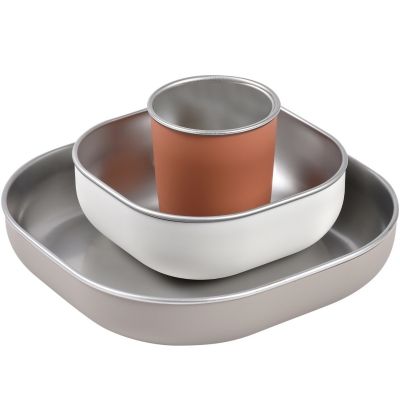 Coffret repas inox terracotta  par Béaba