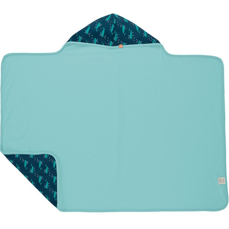 Serviette à capuche de plage Splash & Fun baleine bleue (6-24 mois) Lässig