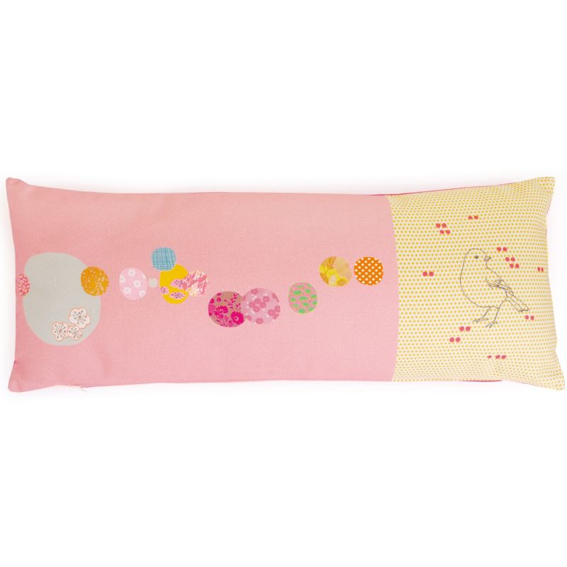 Coussin oiseaux et bulles (20 x 50 cm) Mimi'lou