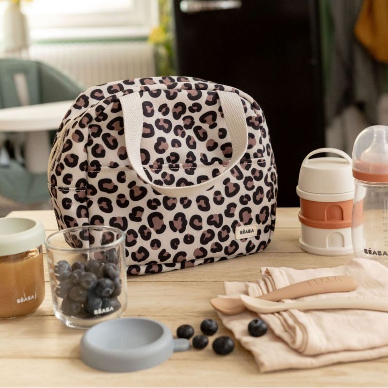 Sac repas isotherme Léopard clay Béaba Ambiance 3