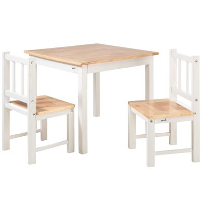 Ensemble table et chaises Activity blanc/naturel (3 pièces)