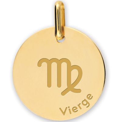 Médaille zodiaque Vierge personnalisable (or jaune 750°)  par Lucas Lucor