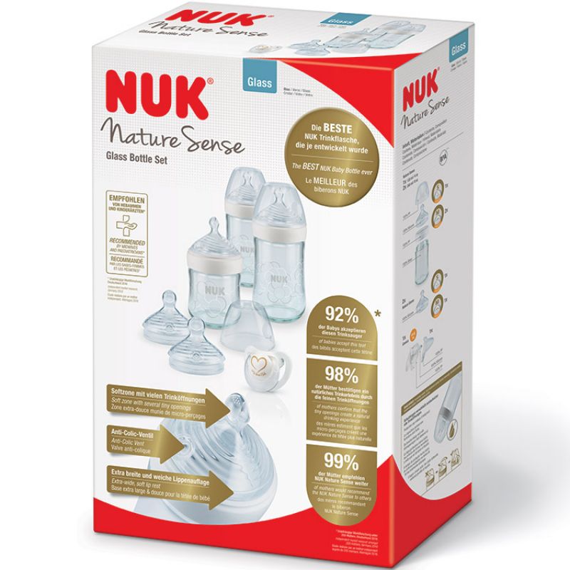 Coffret biberons en verre Nature Sense (150 et 240 ml) NUK