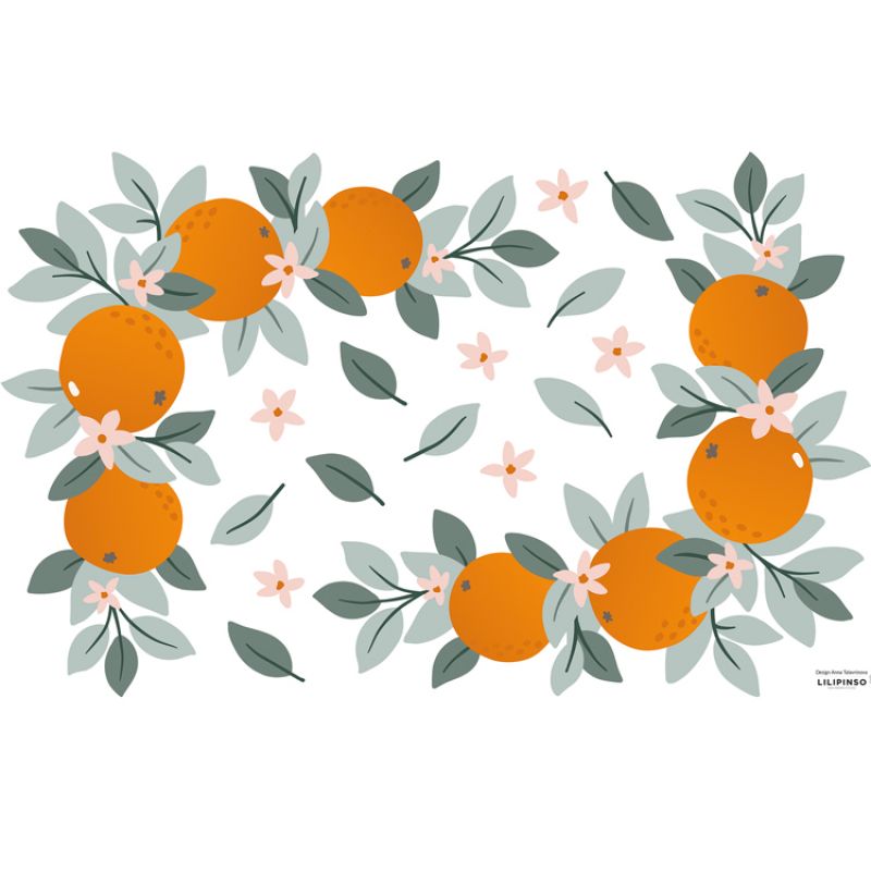 Planche de stickers M Oranges Ornaments (64 x 90 cm) Lilipinso