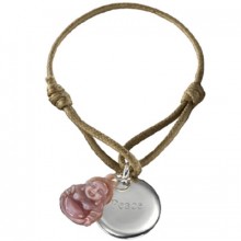Bracelet cordon Buddha (argent 925° et nacre)  par Petits trésors