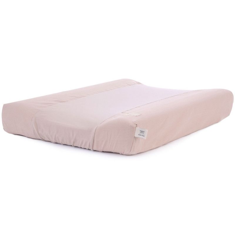 Housse de matelas à langer Calma Nid d'abeille coton bio Misty pink (50 x 70 cm) Nobodinoz