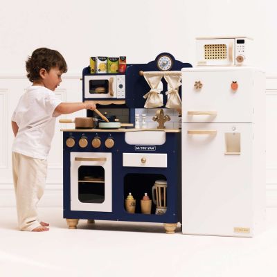Cuisine bleue Oxford en bois FSC