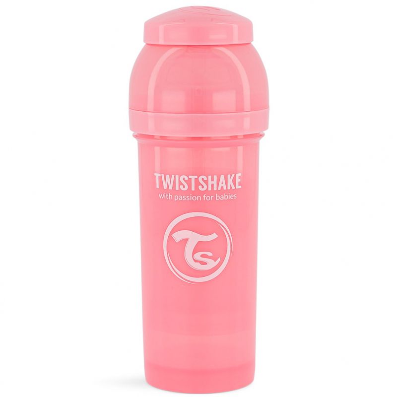 Biberon anti-colique rose pastel (260 ml) Twistshake