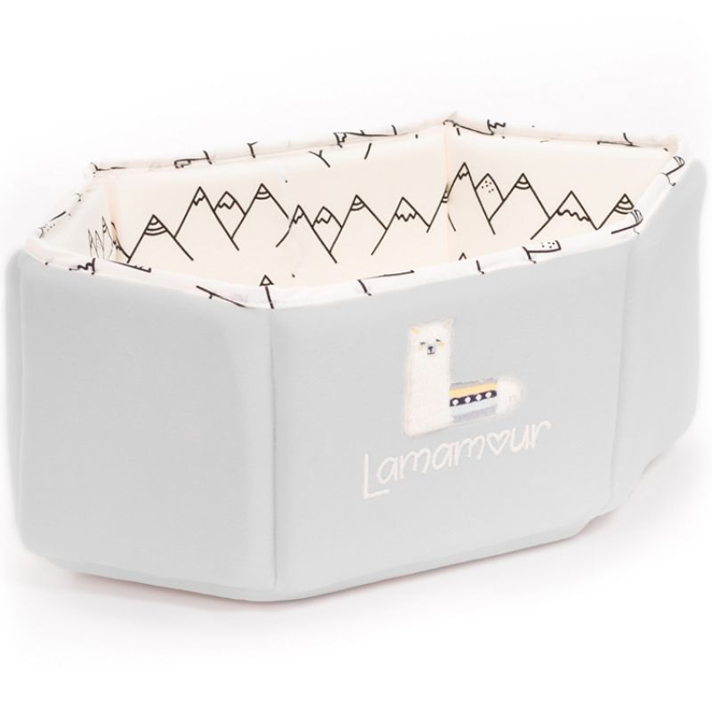 Panier de toilette gris Lamamour (31 x 13 cm) Maison Nougatine