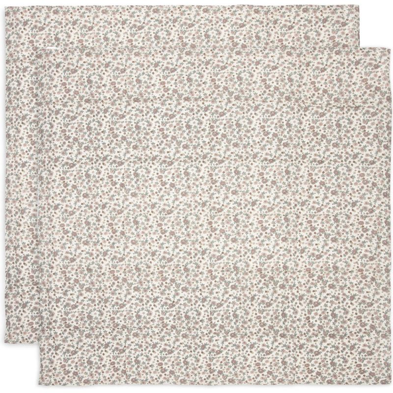 Lot de 2 maxi langes en gaze de coton Retro Flowers (115 x 115 cm) Jollein Produit 1 grande taille