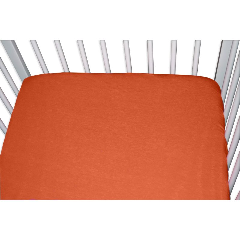 Drap housse jersey orange (60cm x 120cm) Domiva
