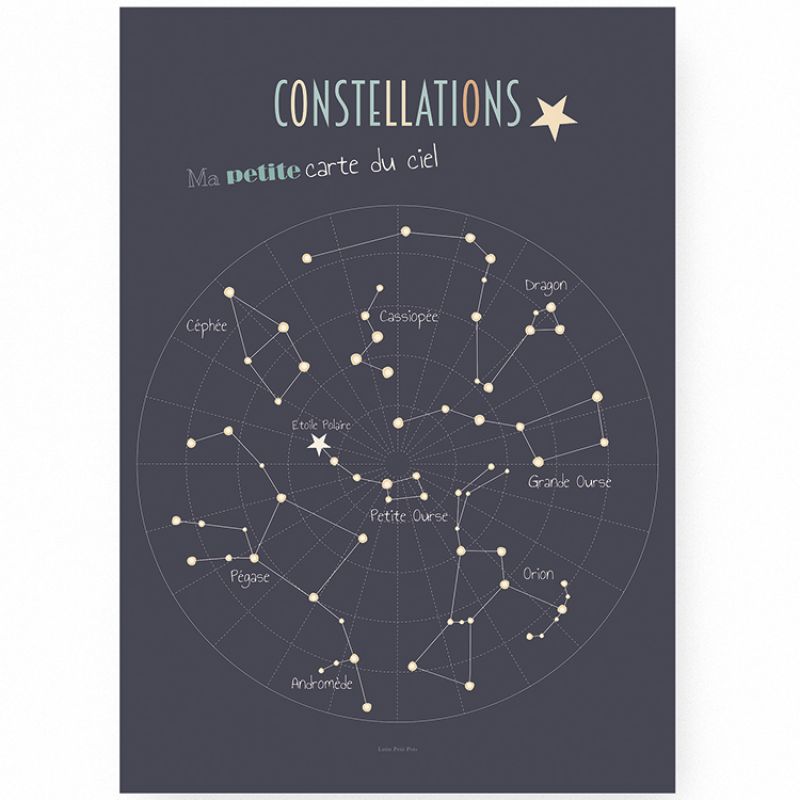 Affiche A3 Constellations Lutin Petit Pois