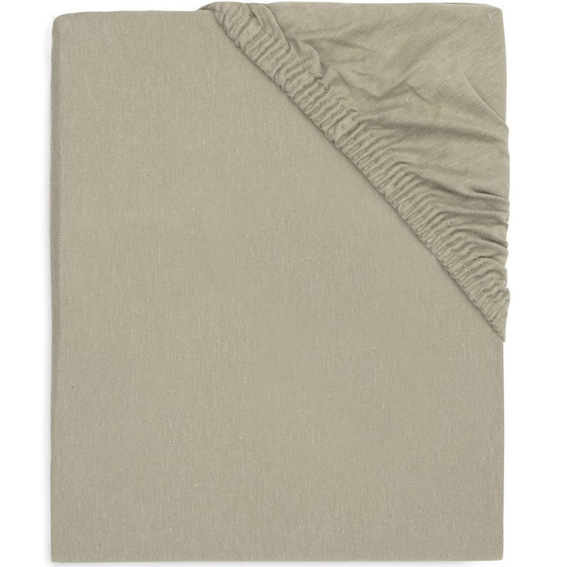 Drap housse en jersey pour matelas de parc Olive Green (75 x 95 cm) Jollein