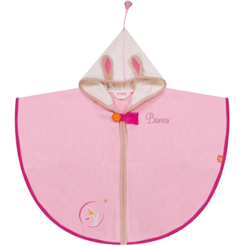 Cape de bain lapin rose (personnalisable) L'oiseau bateau