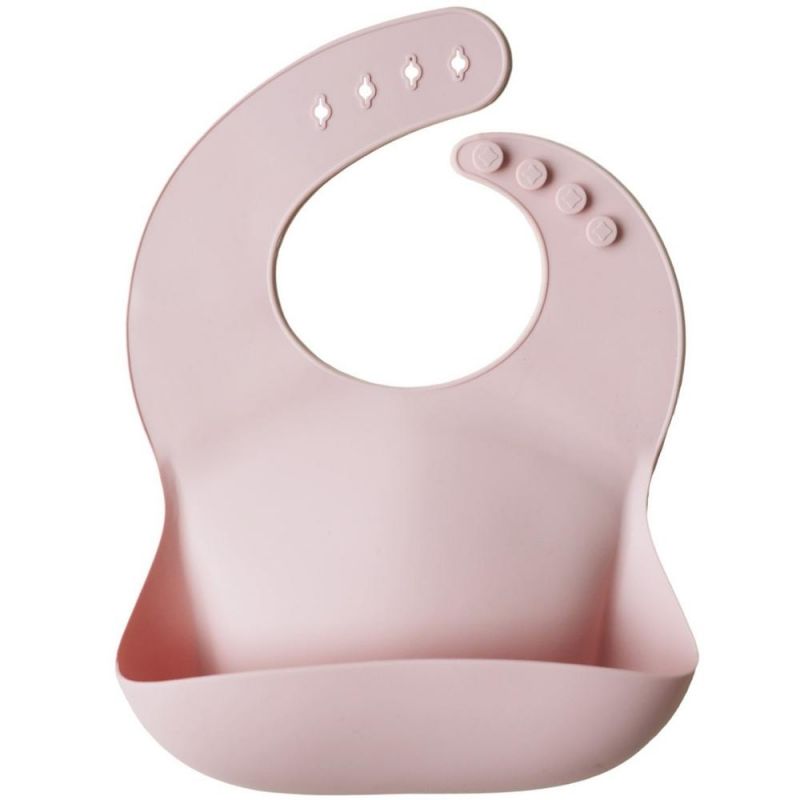 Bavoir à poche en silicone Blush Mushie