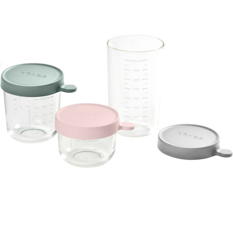 Lot de 3 pots de conservation en verre Portion (150 ml, 250 ml et 400 ml) Béaba