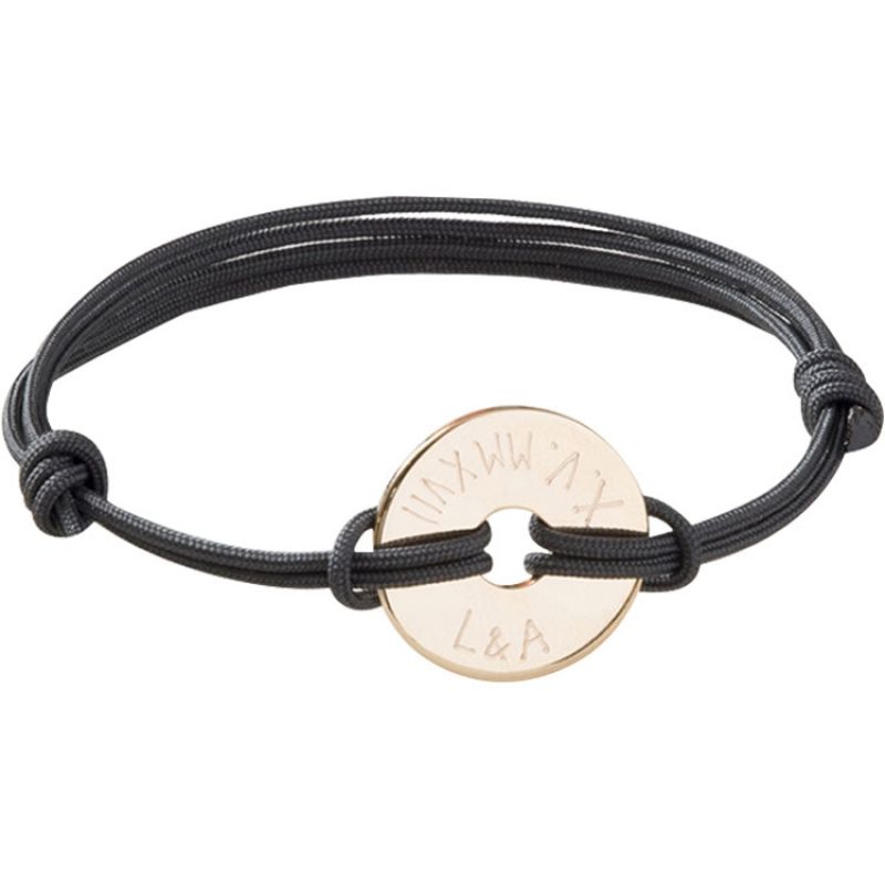 Bracelet maman sur cordon Cible personnalisable (plaqué or) Merci Maman