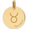 Médaille zodiaque Taureau personnalisable (or jaune 375°) - Lucas Lucor