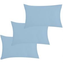 Lot de 3 taies d'oreiller en coton bio bleu ciel (40 x 60 cm)  par P'tit Basile