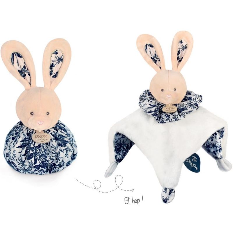Doudou boule 3 en 1 Lapin blanc Les petits futés Doudou et Compagnie