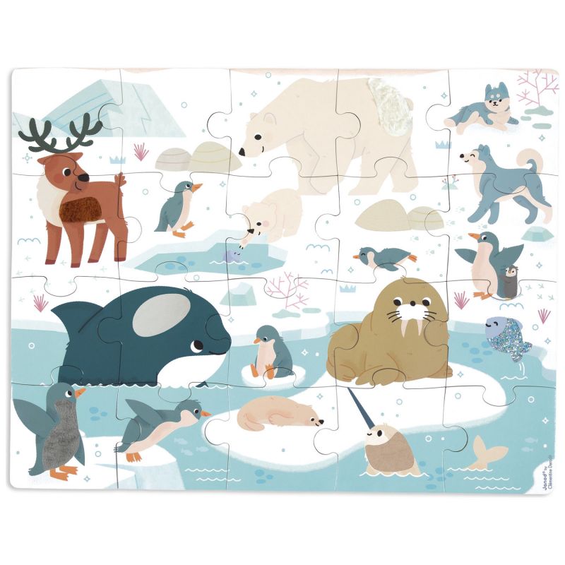 Puzzle tactile Pôles Polaires (20 pièces) Janod Produit 1