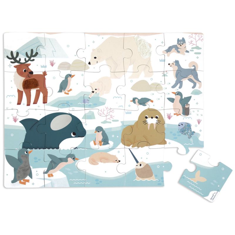 Puzzle tactile Pôles Polaires (20 pièces) Janod Produit 2